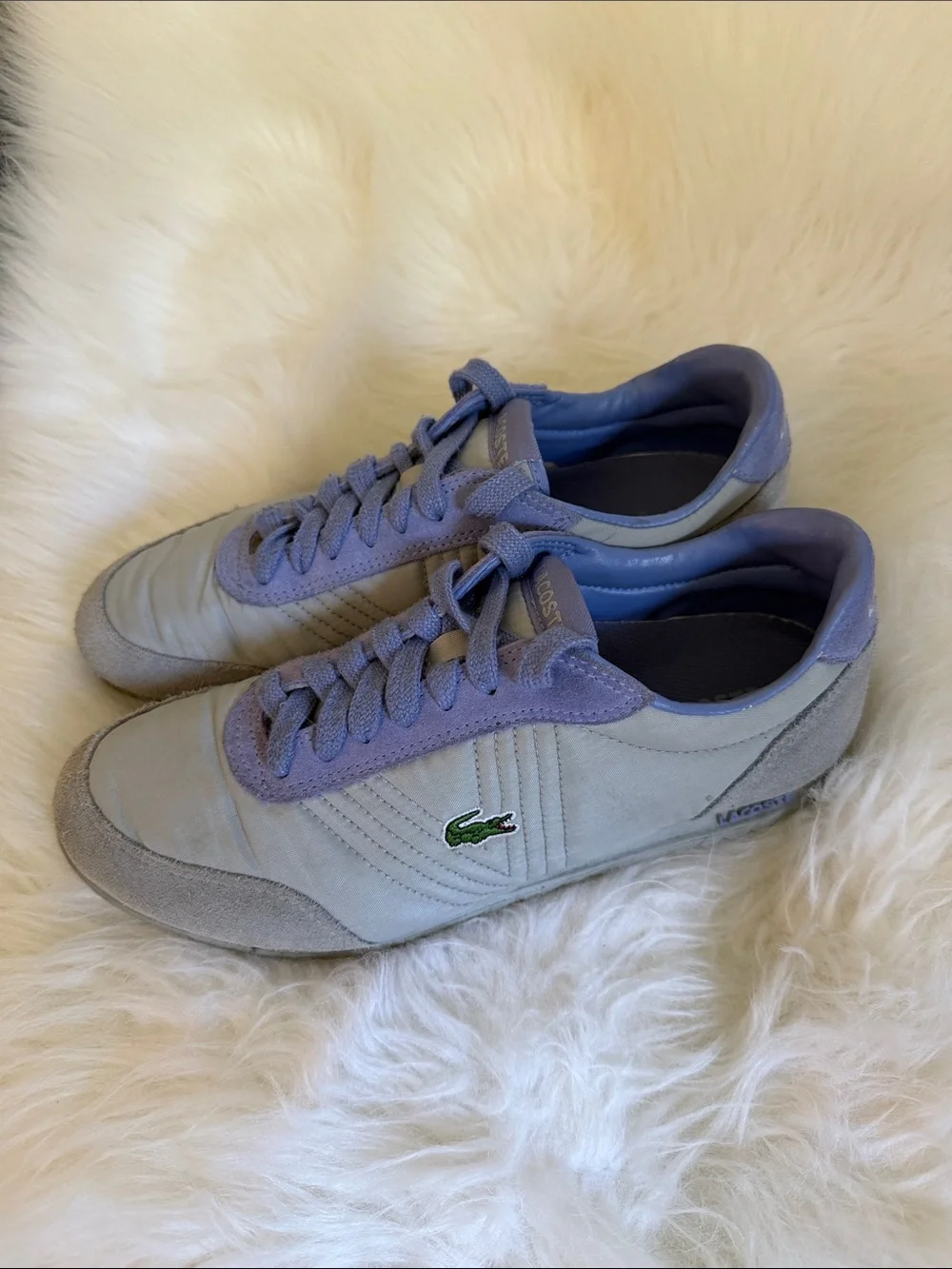 Lacoste Blue Gray Retro Sneakers Y2K 90s 2000s Tennis Shoes woman’s size 9